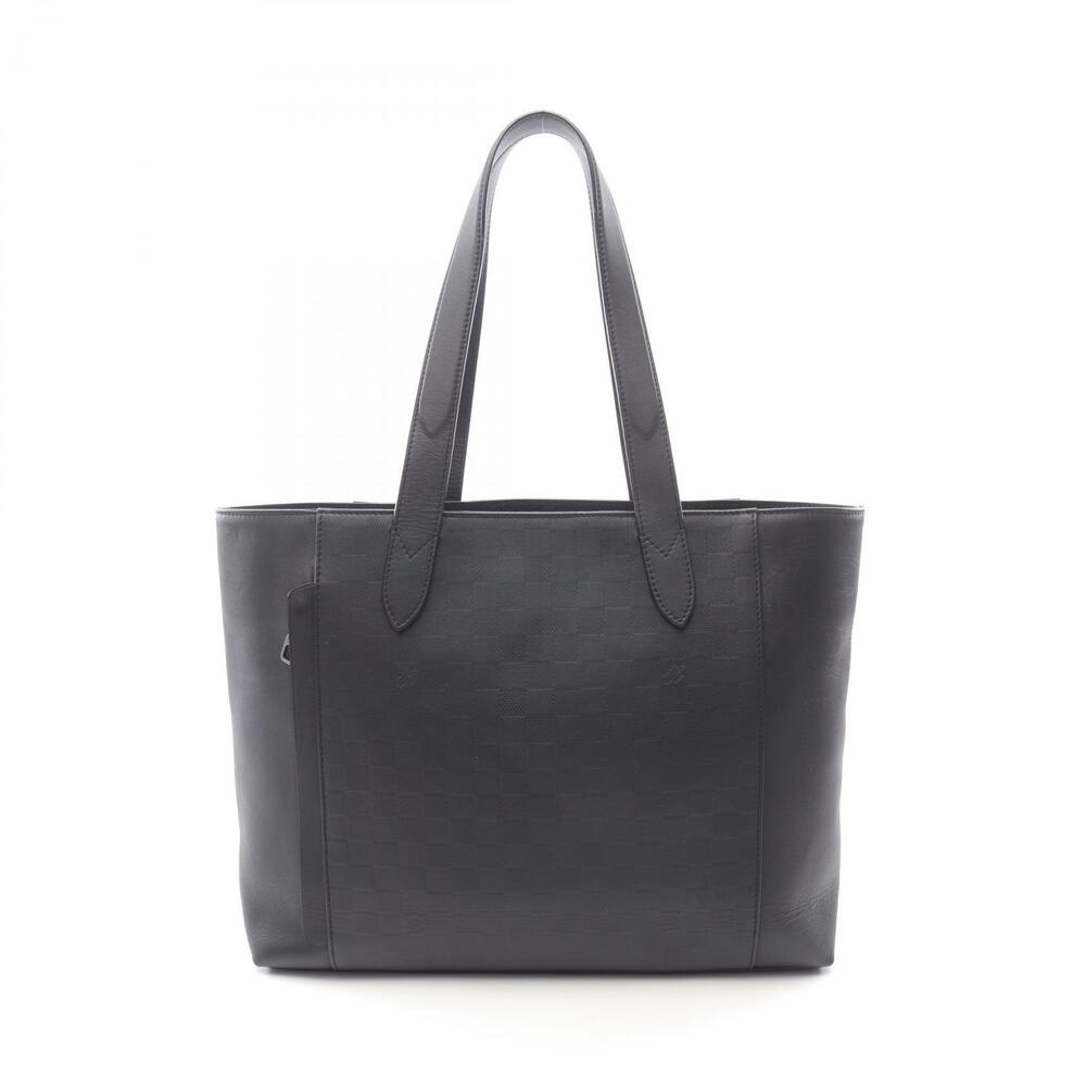 Louis Vuitton Cabas Leather Tote Bag Voyage Black Infini Damier - Picture 2 of 7